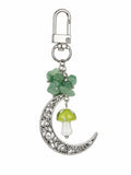 Green Aventurine Mushroom and Moon Clip