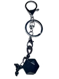 Black Obsidian Hexagon Keychain