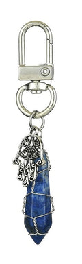 Lapis Wire Wrap Hamsa Bag Clip