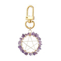 Wire Wrap Pentacle Star with Amethyst Bag Clip