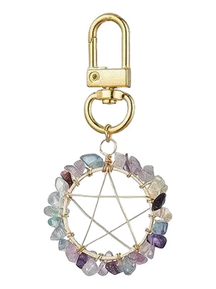 Wire Wrap Pentacle Star with Fluorite Clip