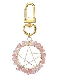 Wire Wrap Pentacle Star with Cherry Quartz Clip