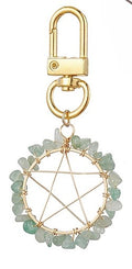 Wire Wrap Pentacle Star with Aventurine Bag Clip