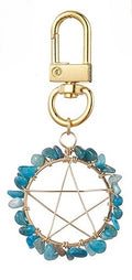 Wire Wrap Pentacle Star with Apatite Bag Clip