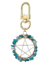Wire Wrap Pentacle Star with Apatite Clip