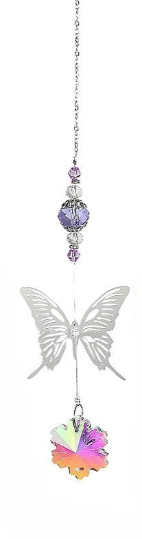 Purple Snowflake Butterfly Suncatcher