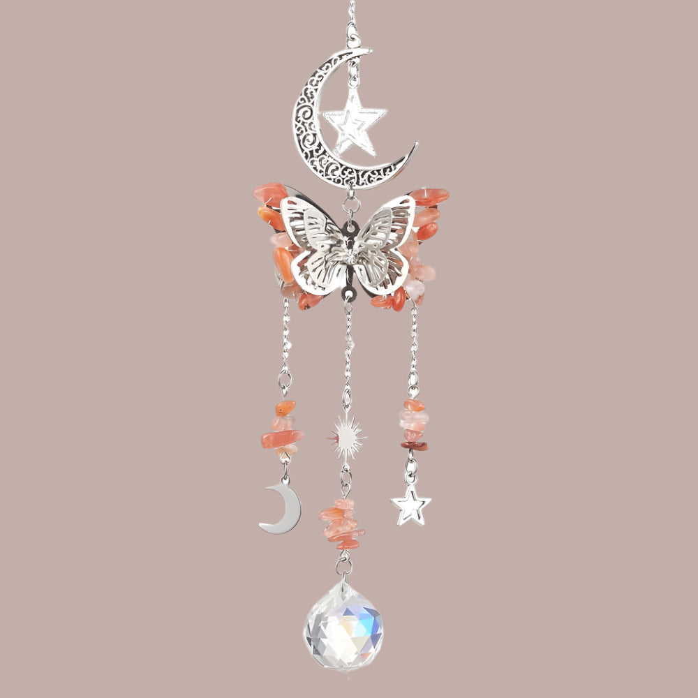 Red Agate Butterfly Suncatcher