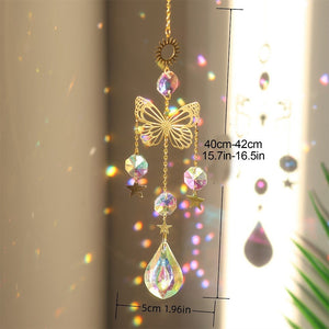 Butterfly Clear AB Glass Suncatcher