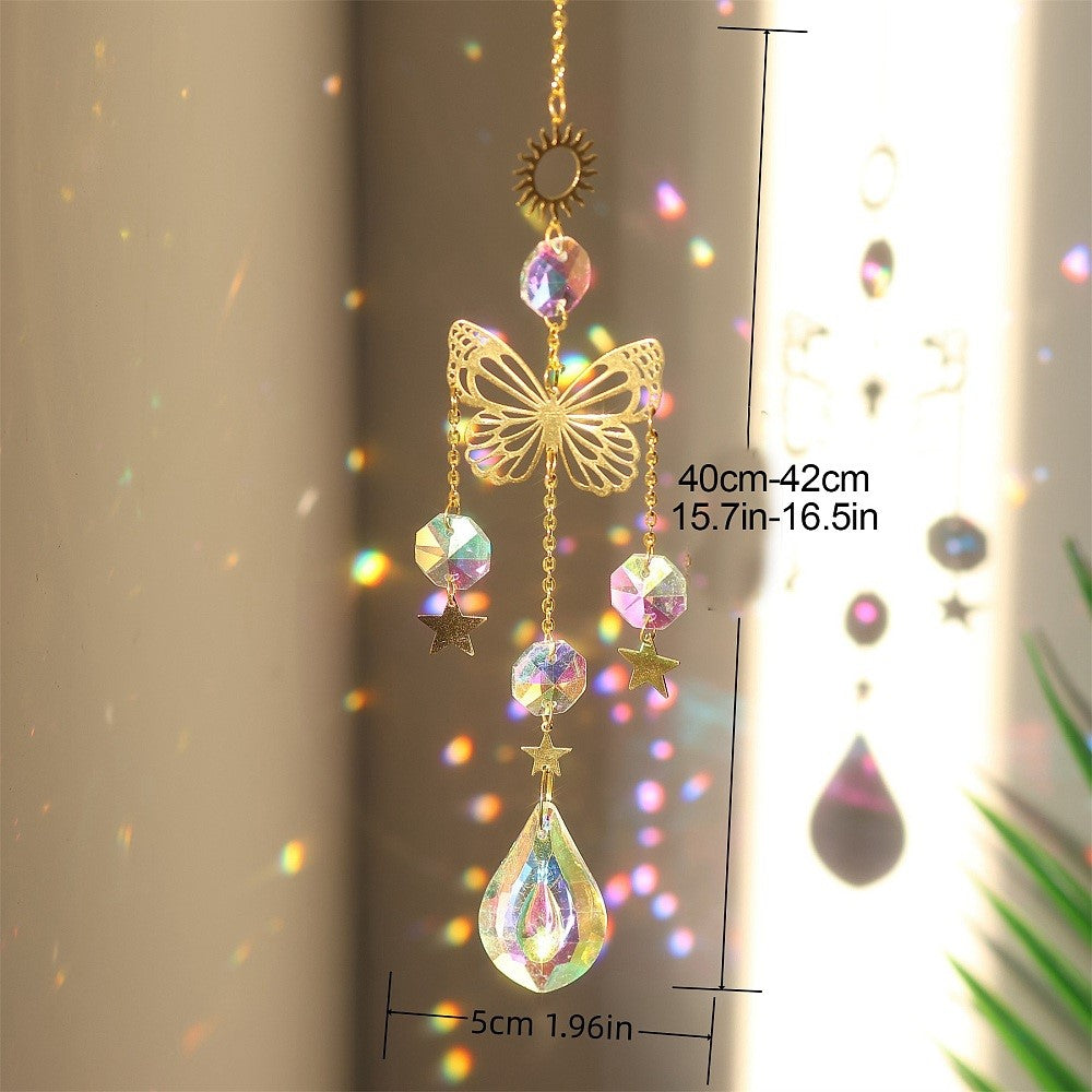 Butterfly Clear AB Glass Suncatcher