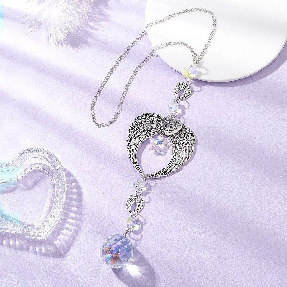 AB Crystal Winged Heart Suncatcher