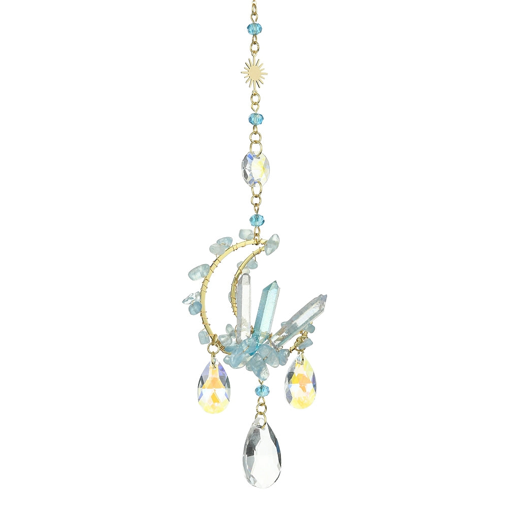 Crystal points on the Moon Suncatcher - Aqua