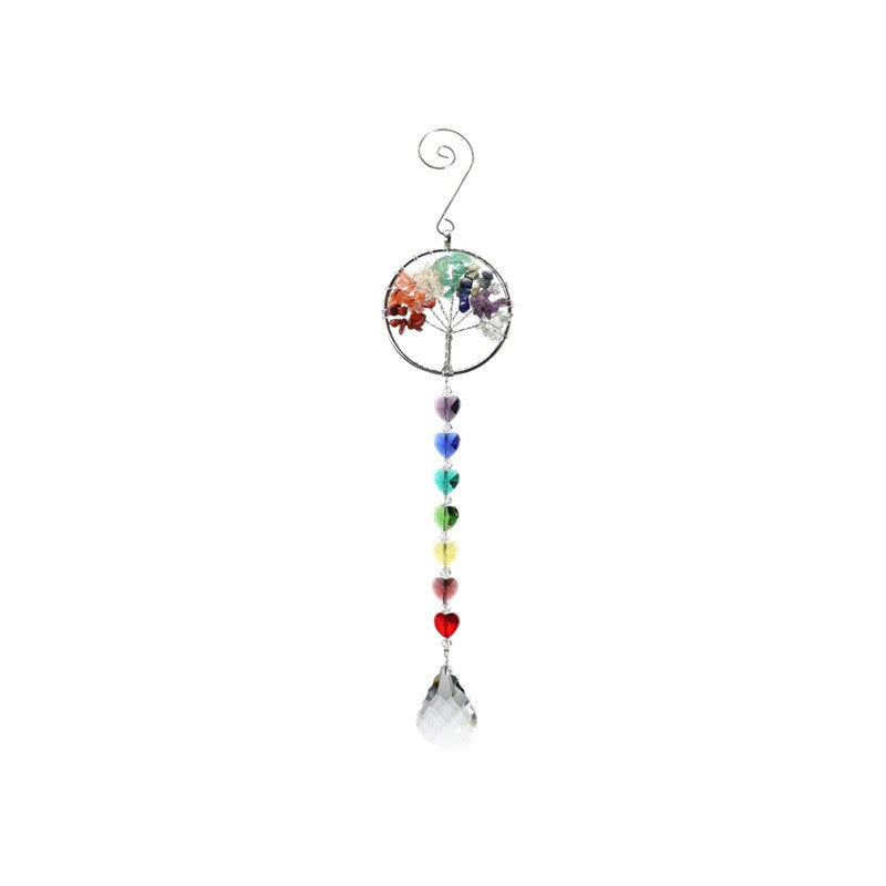 Chakra Gemstone Heart Suncatcher