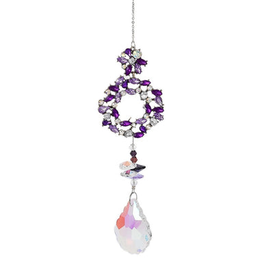 Rhinestone Purple Circle Suncatcher