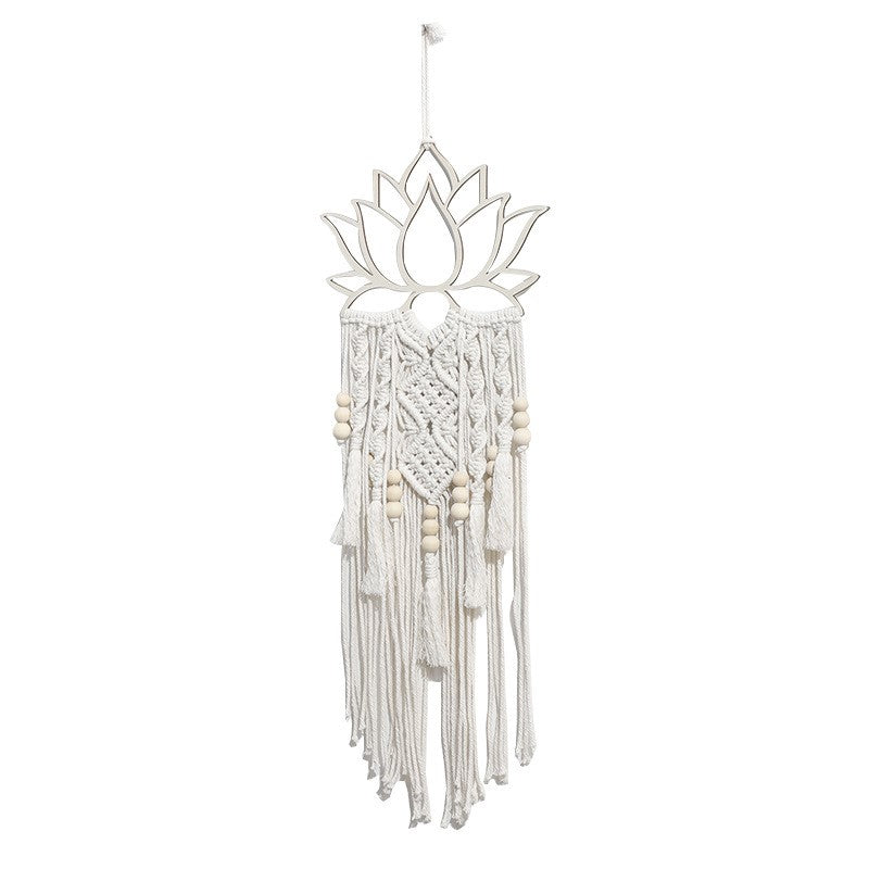 Macramé Wood Lotus Mandala