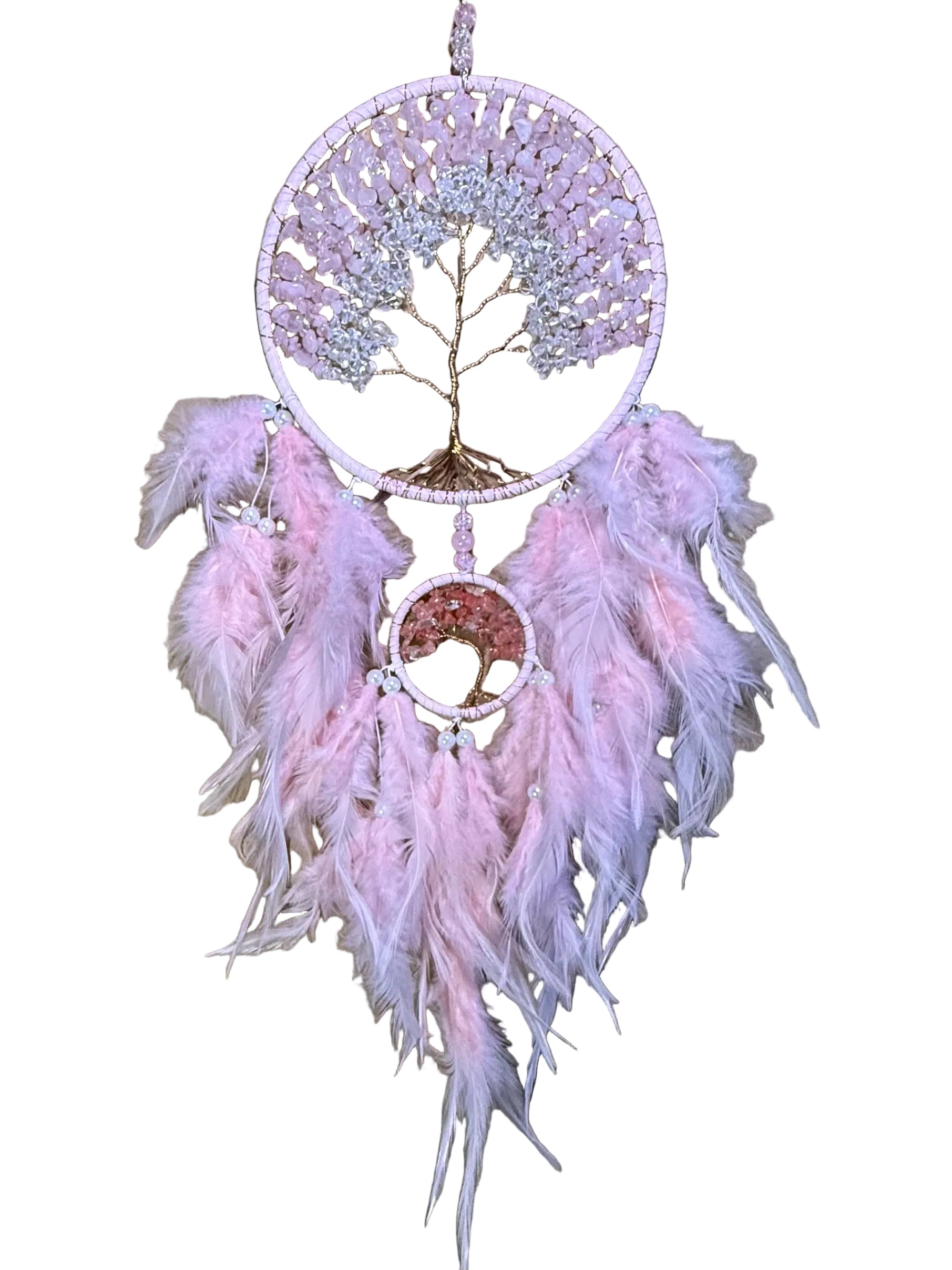 Cherry Quartz Double Tree Mandala