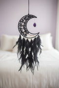 Black Obsidian moon and tree Mandala