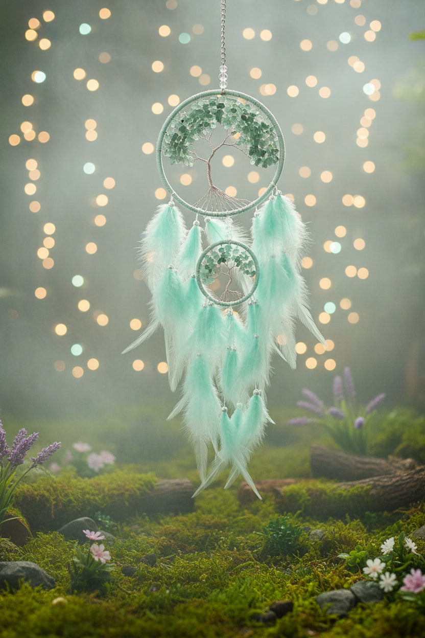 Green Aventurine Tree Dreamcatcher