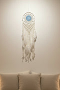 Blue and Beige Macramé Dreamcatcher