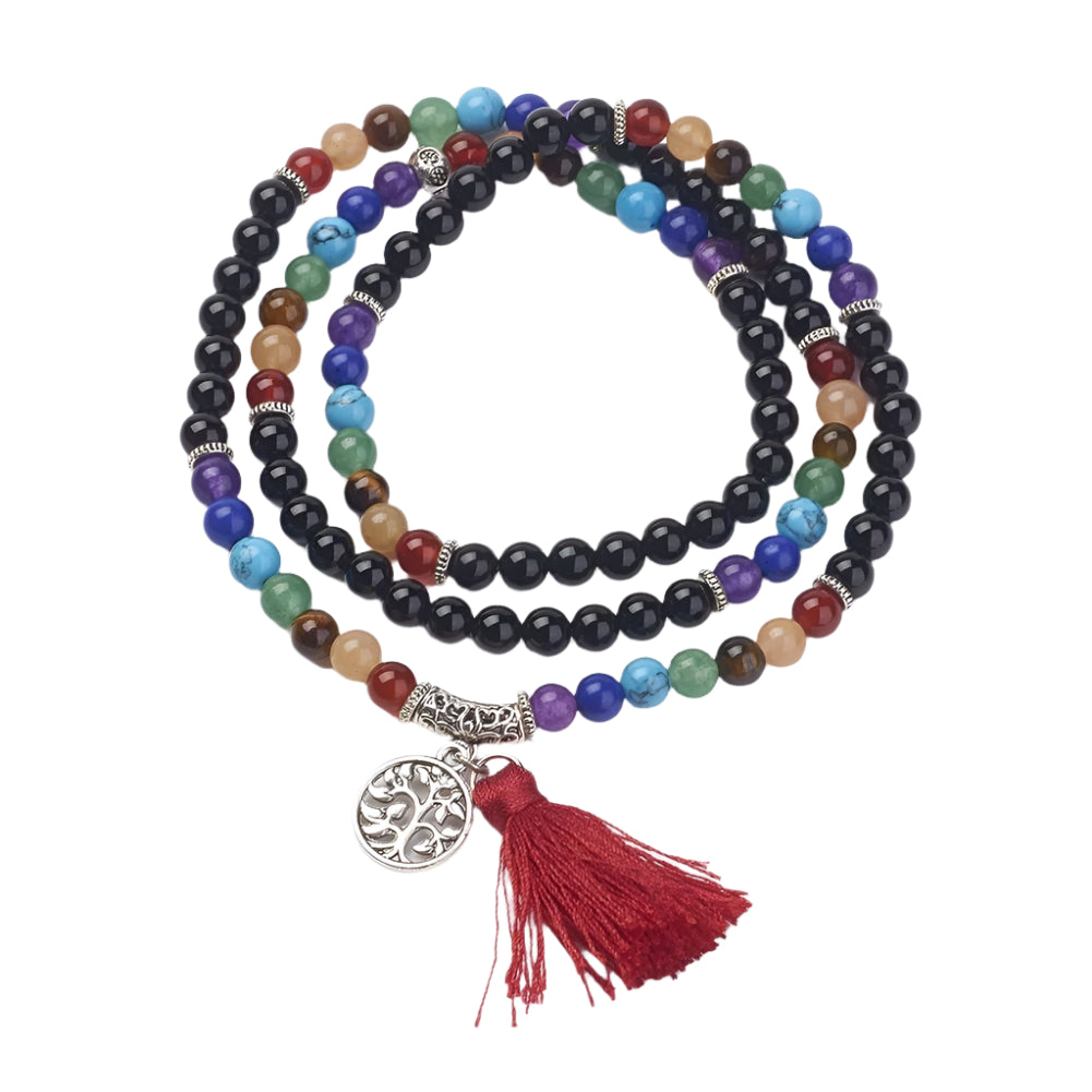 Black Agate Mala Bracelet