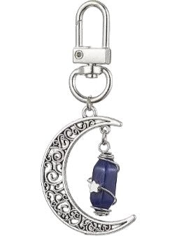 Lapis Wire Wrap with Moon Clip