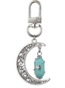 Turquoise Howlite Wire Wrap with Moon Clip