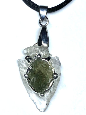 Moldavite Arrowhead Pendant