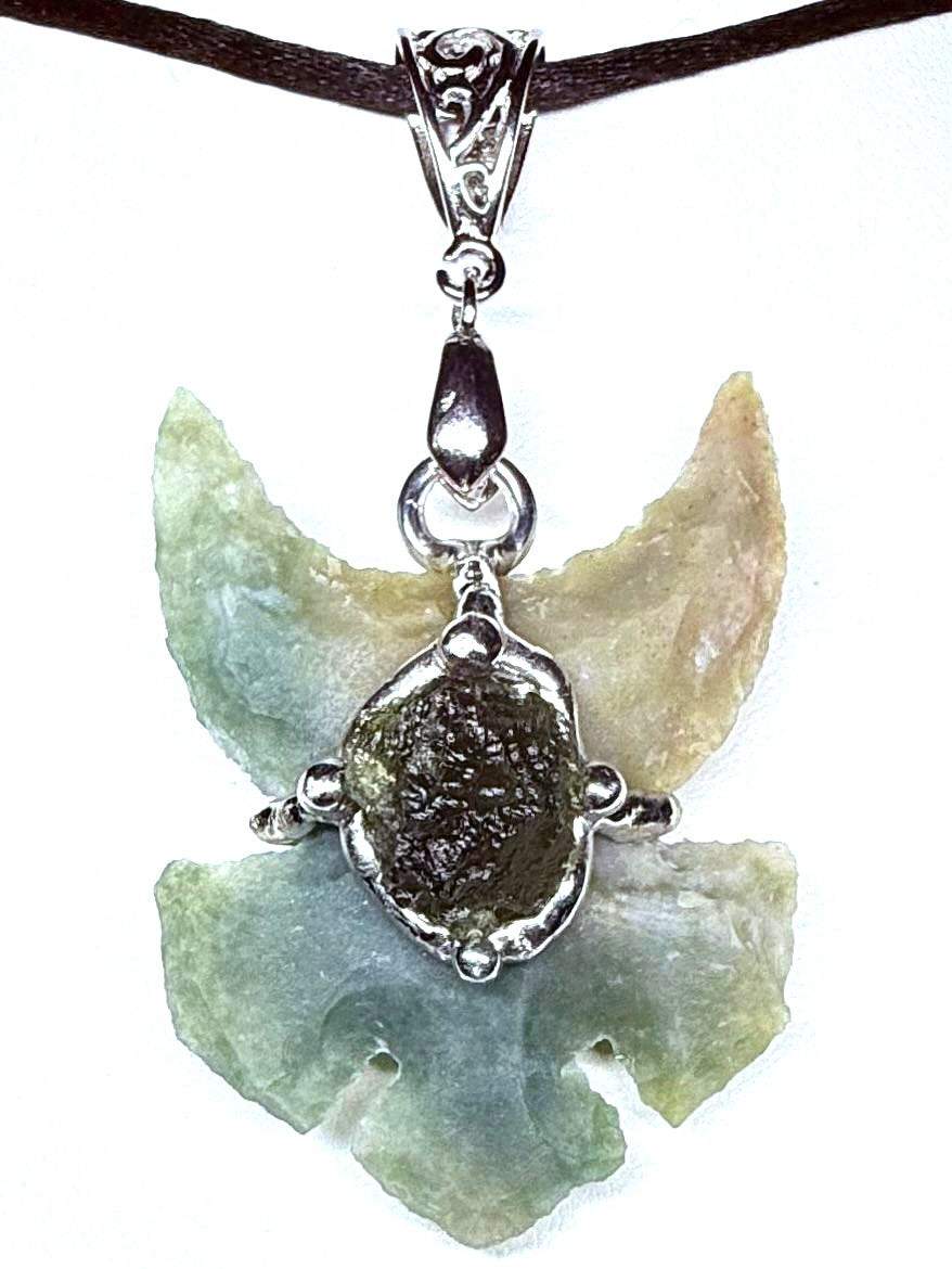 Empowerment Moldavite Arrowhead Pendant