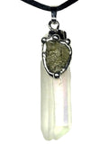 Custom Angel Aura Moldavite Pendant