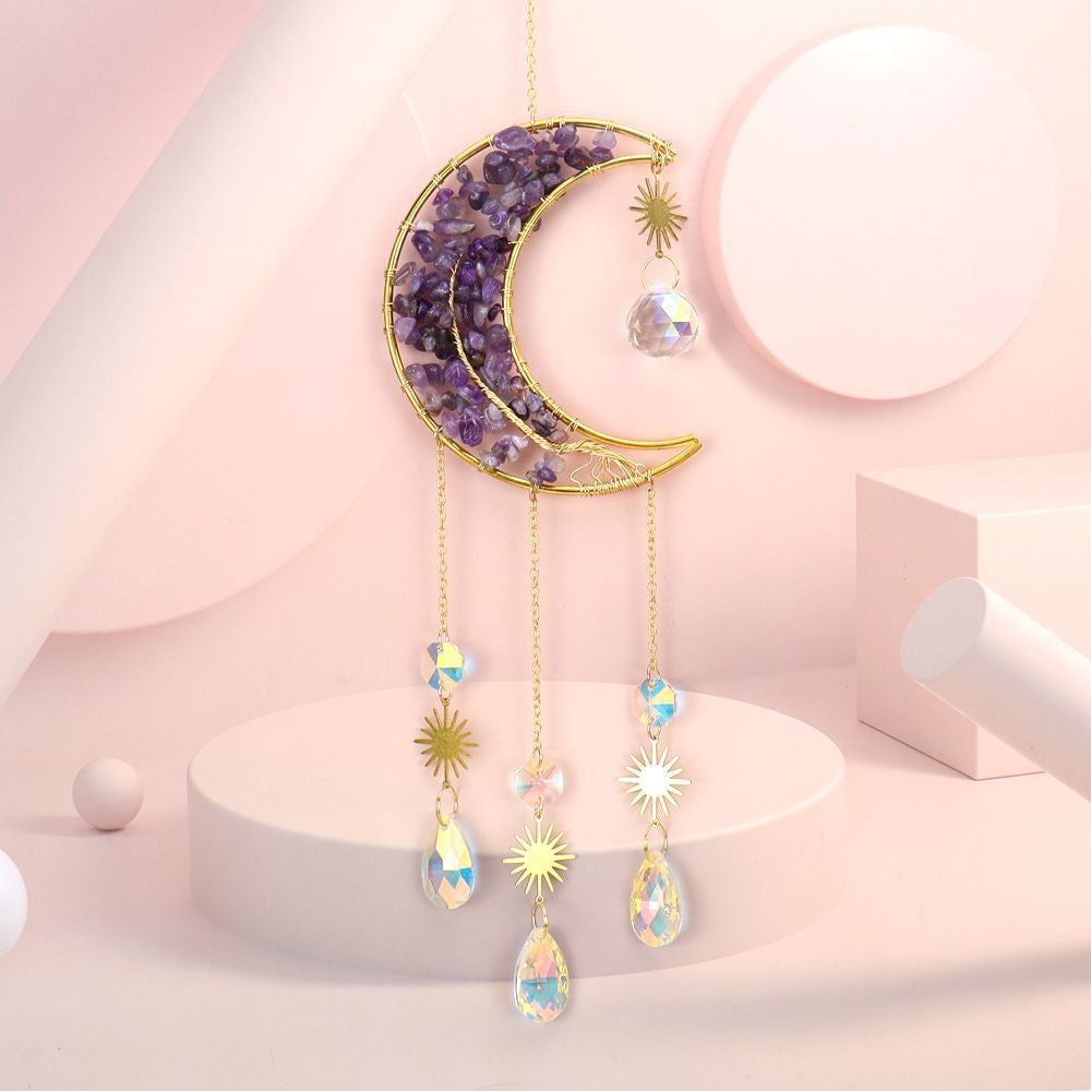 Moon with Amethyst Tree Large Suncatcher Decorate