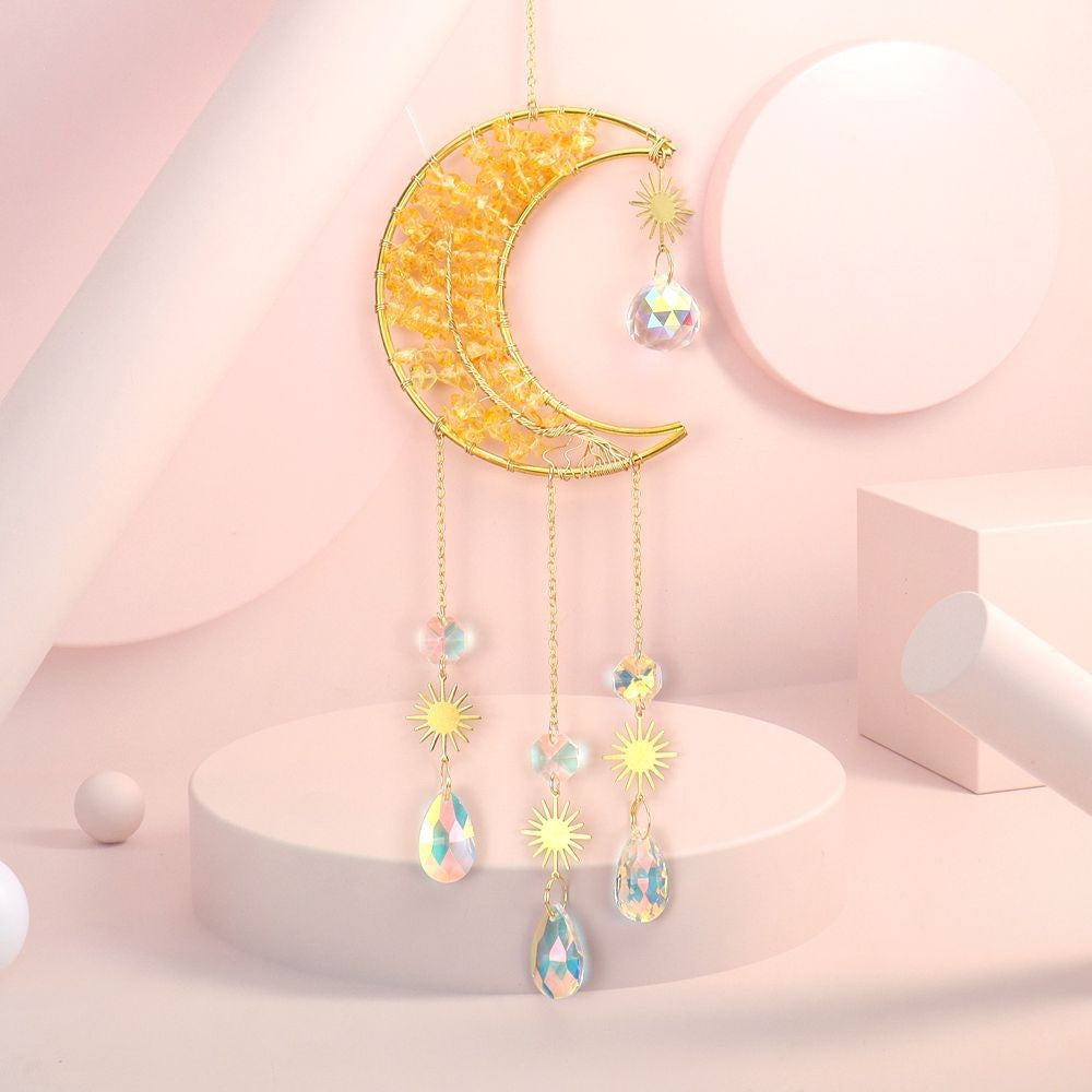 Moon with Citrine Tree Large Suncatcher Decor