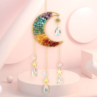 Moon with Chakra Tree Large Suncatcher Decor