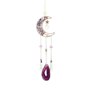 Amethyst Tree Moon with Agate Suncatcher