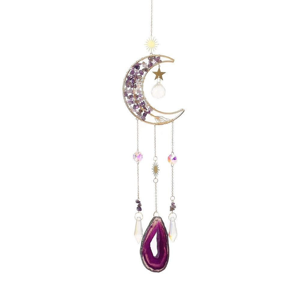 Amethyst Tree Moon with Agate Suncatcher