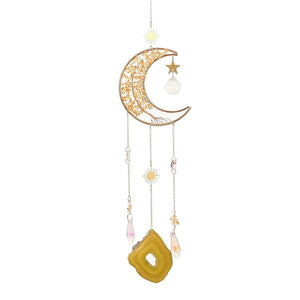 Citrine Tree Moon with Agate Suncatcher