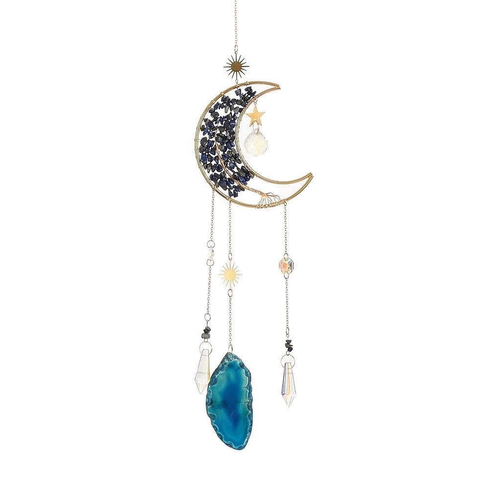 Lapis Tree Moon with Agate Suncatcher