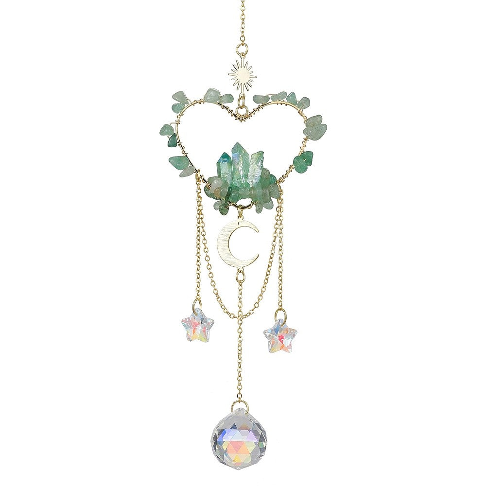 Green Aventurine Heart Suncatcher