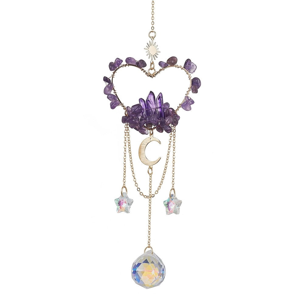Amethyst Heart Suncatcher