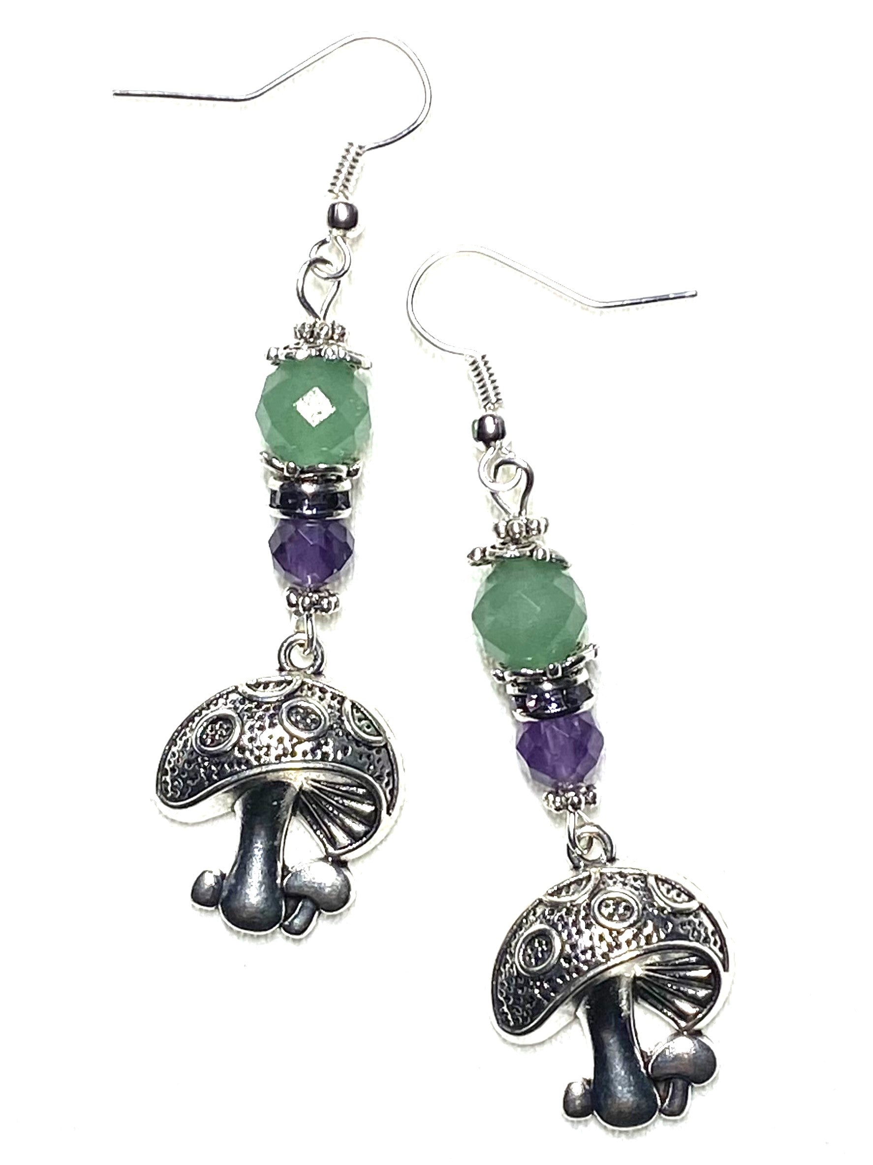 Healer Earrings with Mushrooms