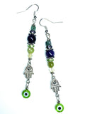 Prosperity Evil Eye Hamsa Earrings