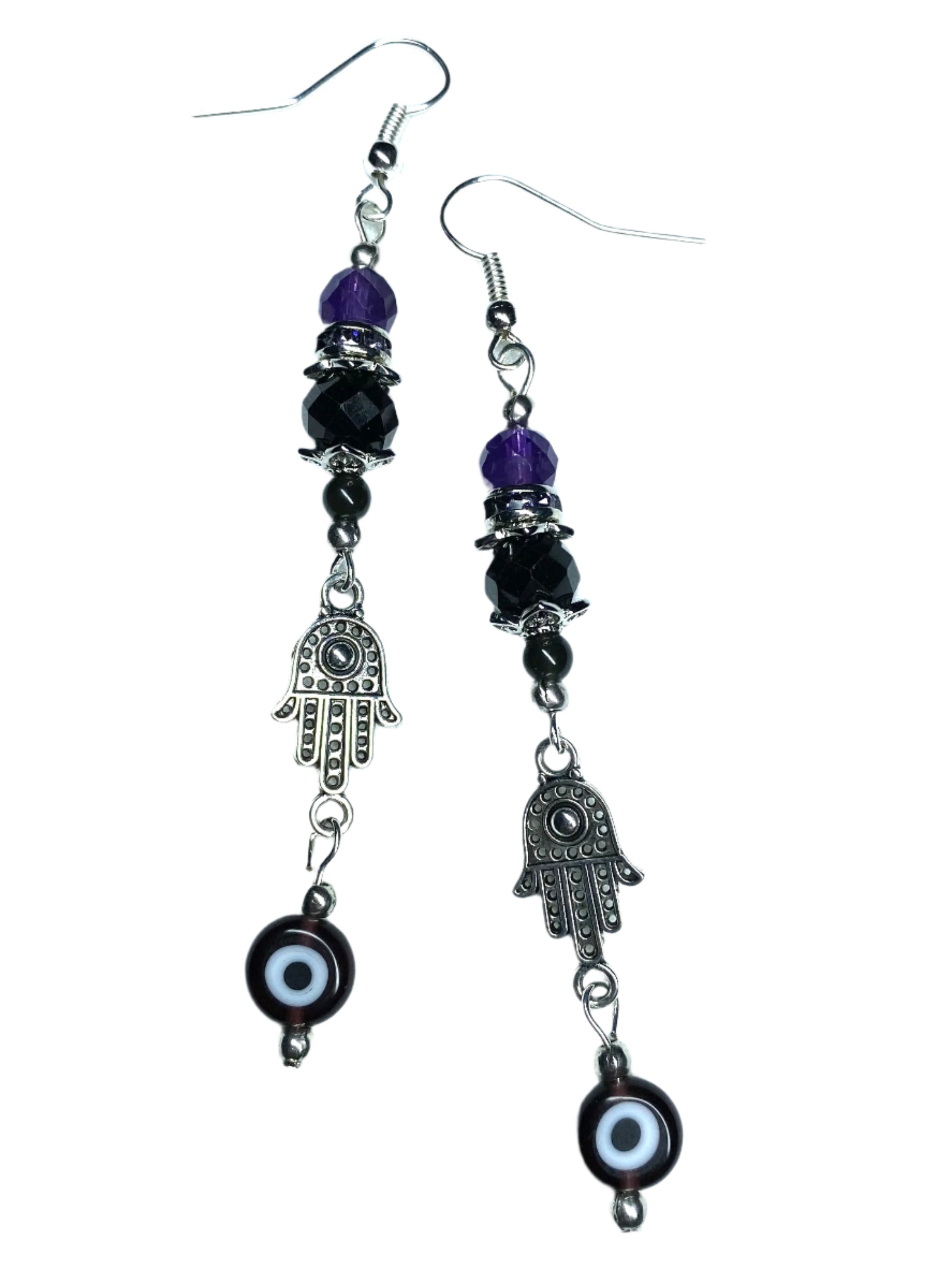 Protection Hamsa Evil Eye Earrings