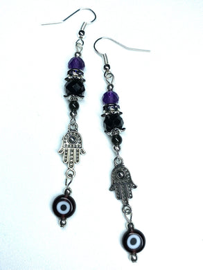 Protection Hamsa Evil Eye Earrings