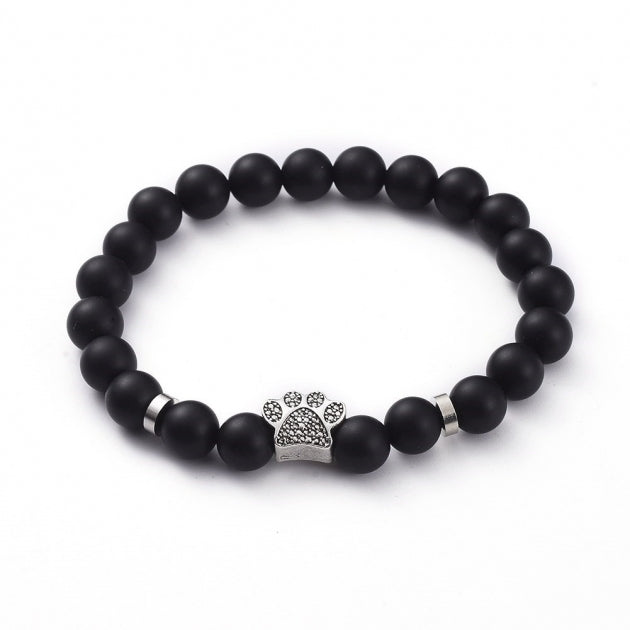Black Agate Paw Bracelet