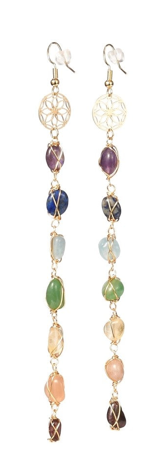 Gold Chakra Lotus Earrings