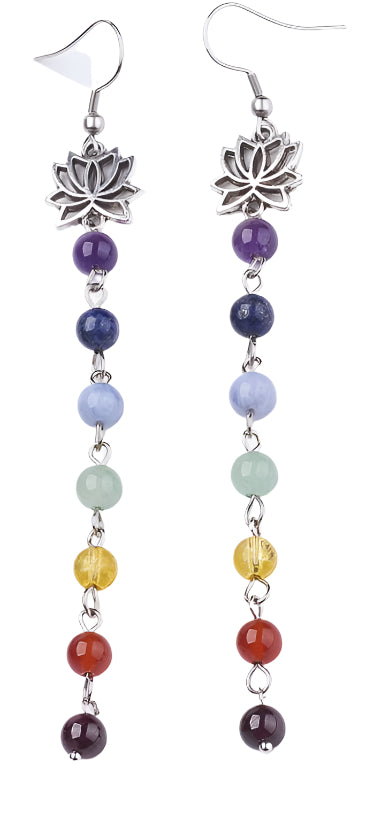 Chakra Lotus Earrings - Shoulder dusters