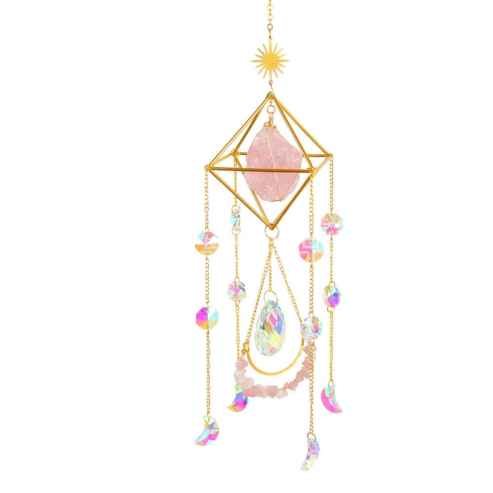 Rose Quartz Geometric Suncatcher
