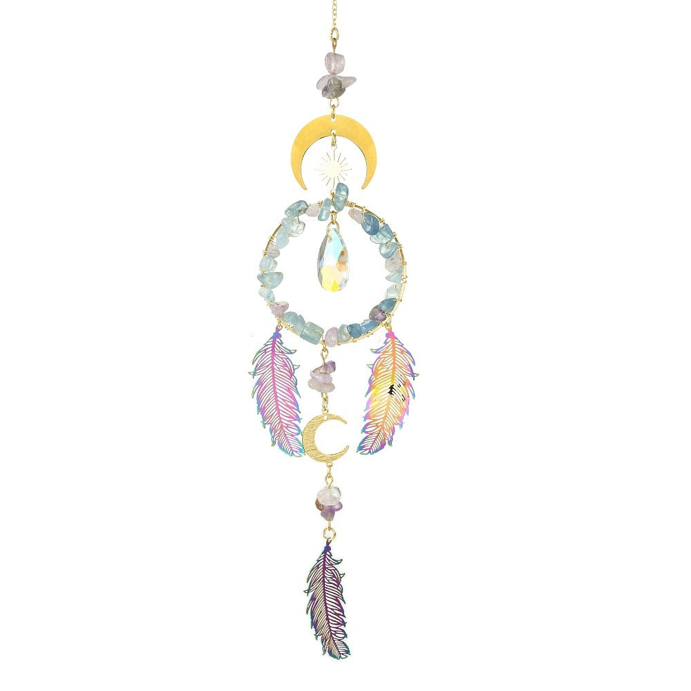 Feather Fluorite Suncatcher