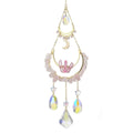 Rose Quartz Chip and crystal Moon Suncatcher