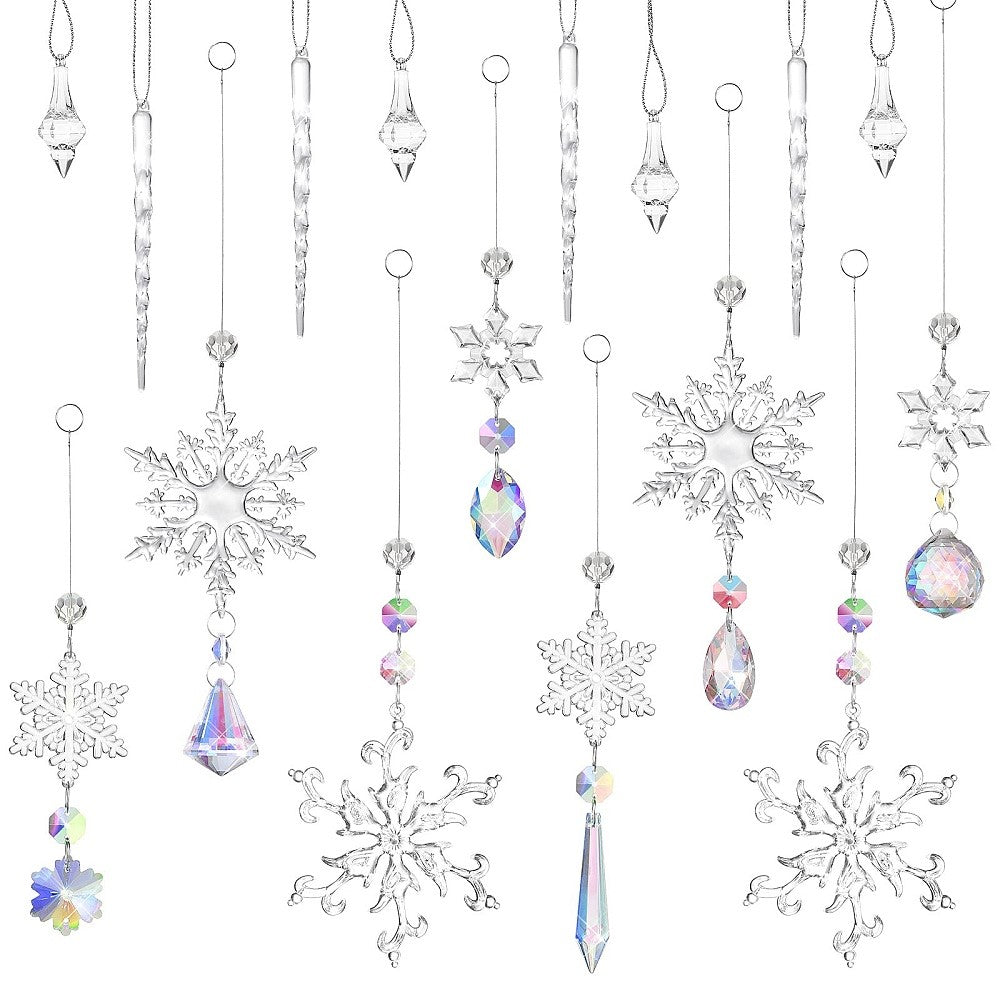 Snowflake Glass Suncatcher 16 set
