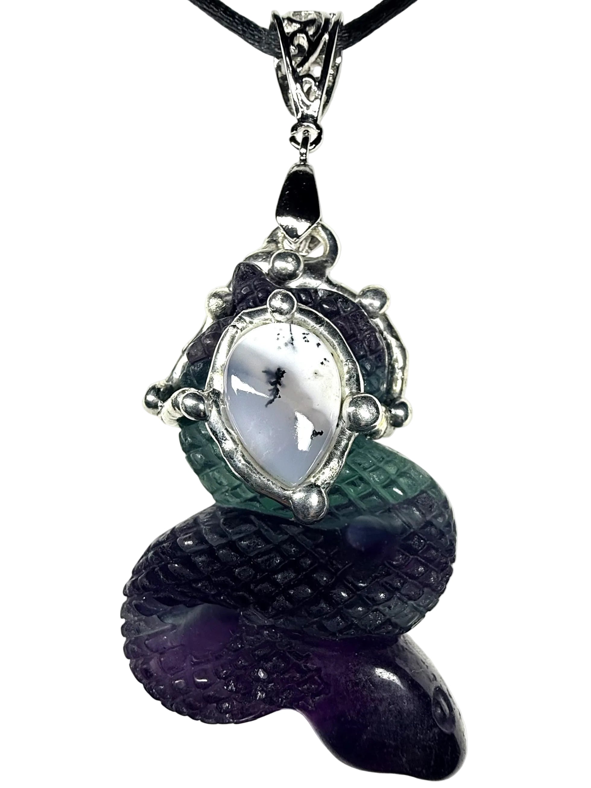 Custom Fluorite Snake Pendant