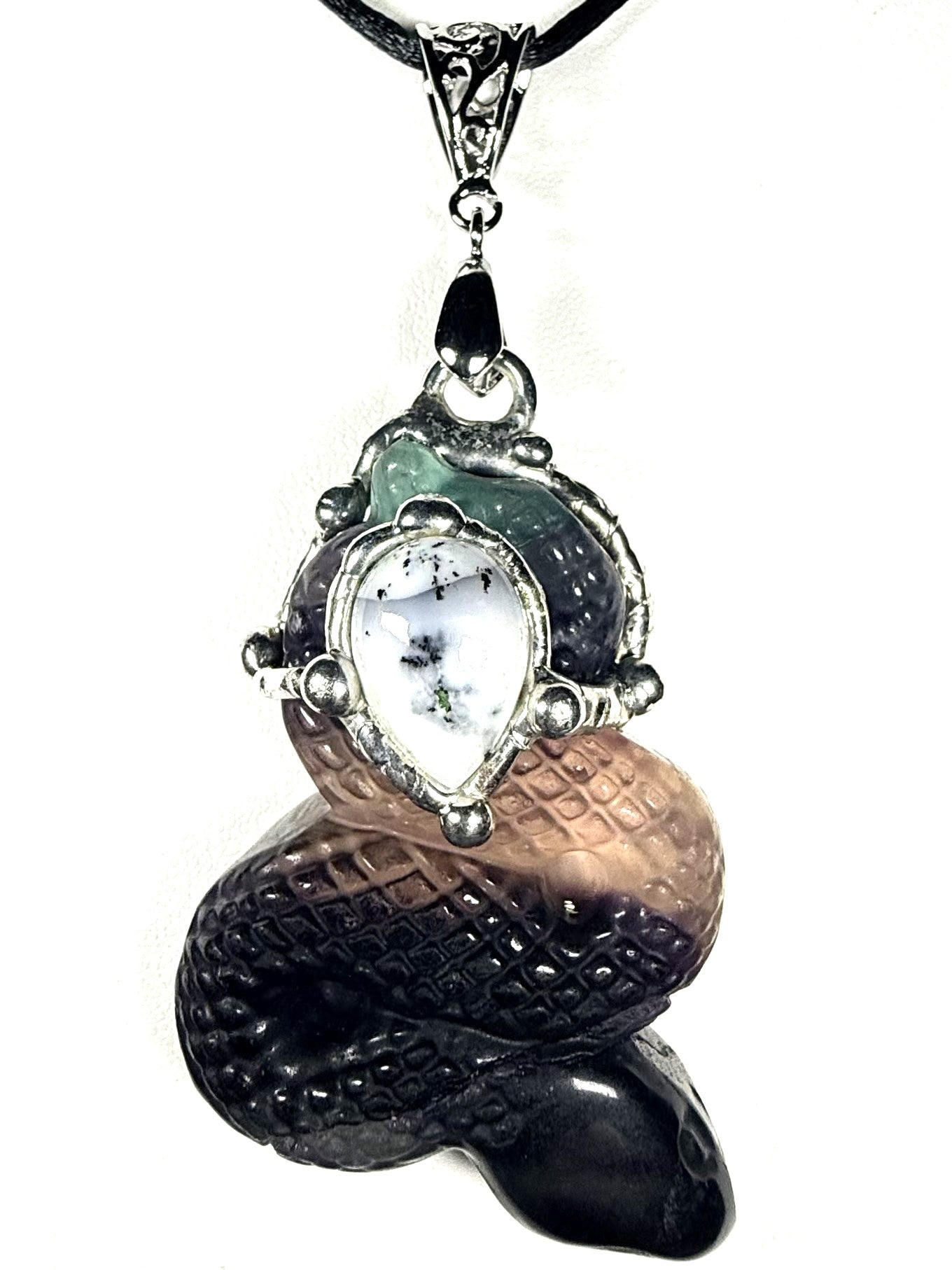 Custom Fluorite Snake Pendant